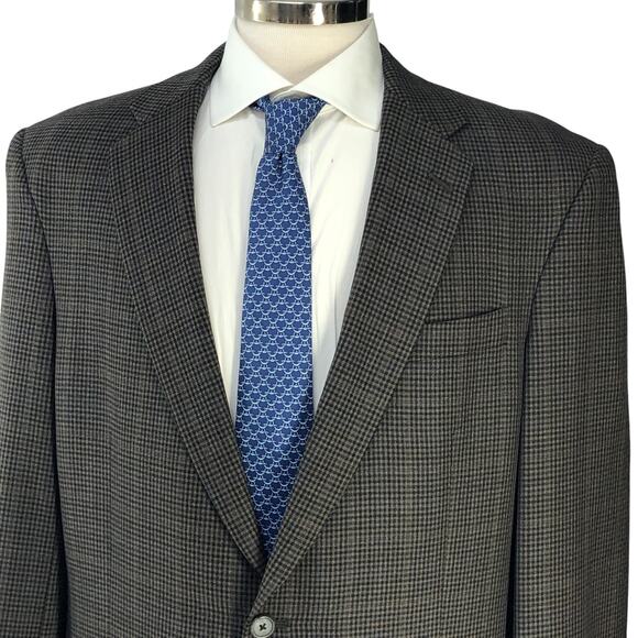 Hart Schaffner Marx HSM Gold Trumpeter Mens Size 42XL Sport Coat Microcheck - Picture 2 of 16